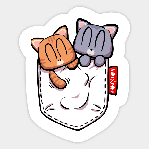 Mila & Niko in your pocket Sticker by JayDraws